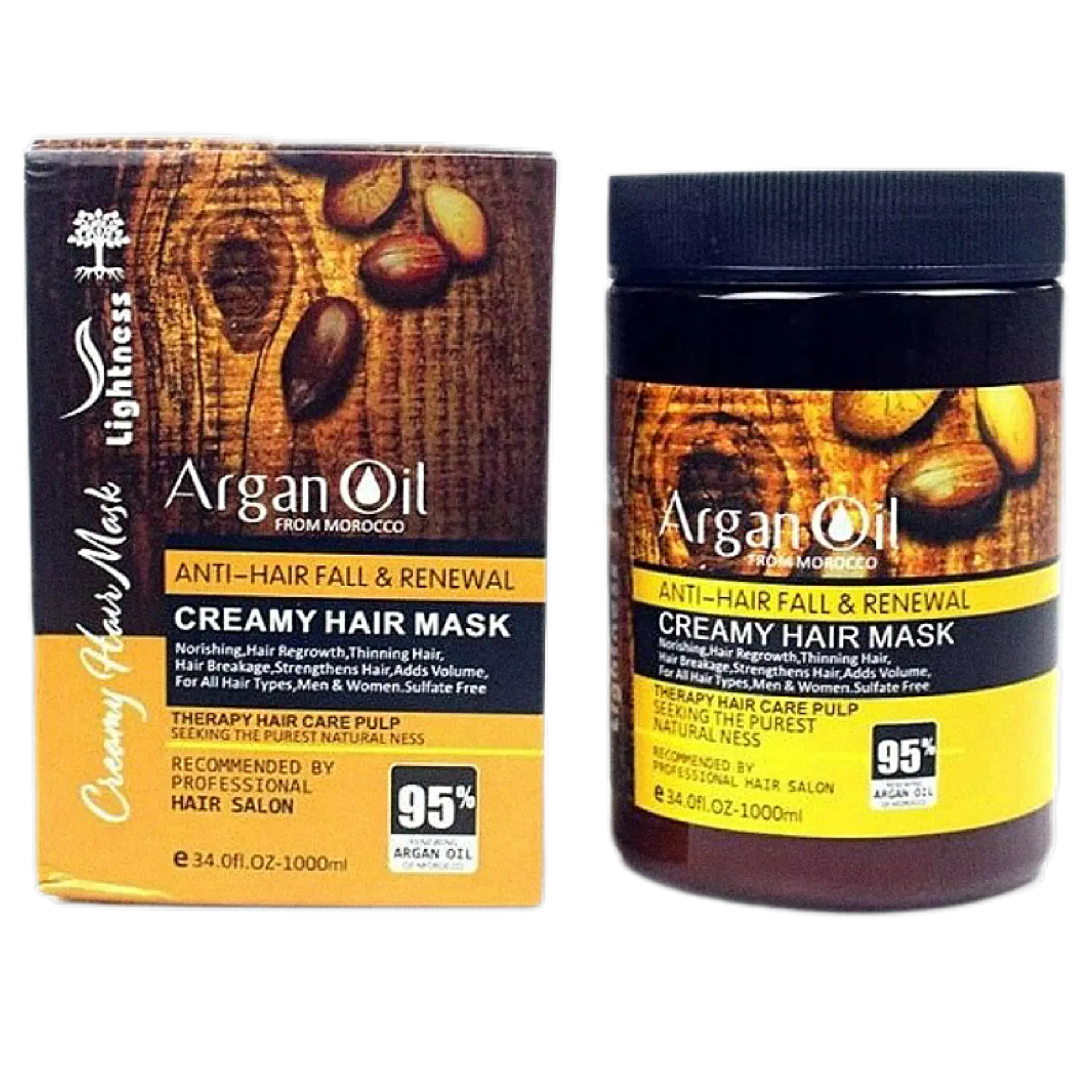 ماسک موی لایتنس حاوی روغن آرگان ۹۵ درصد حجم ۱۰۰۰ میلی‌لیتر